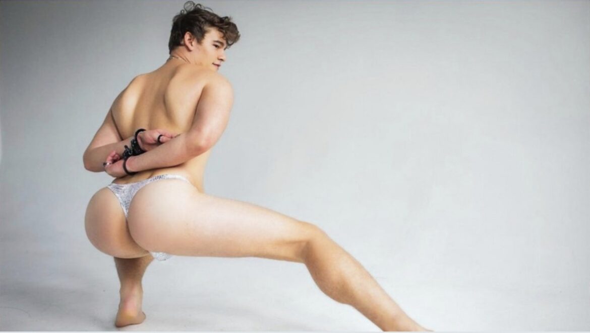 Johnny Stone In G-String Johnny Stone posing in a g-string and with his hands tied