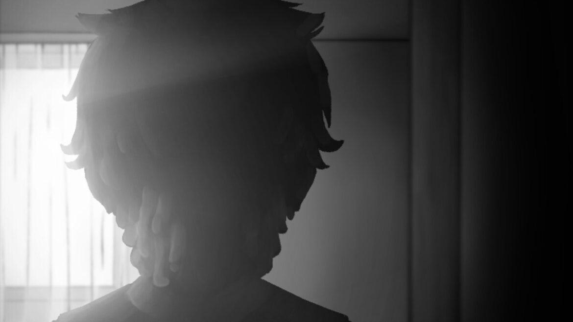 A shadowy figure appears to have a melting face.